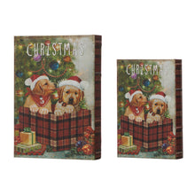 Load image into Gallery viewer, Decorative Vintage Dog Print Book Shaped Christmas Storage Book Box, Set of 2
