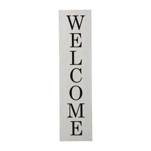 Load image into Gallery viewer, 30&quot;H Double Sided Washed White Wooden Box-shaped &quot;WELCOME, HOME&quot; Porch Sign
