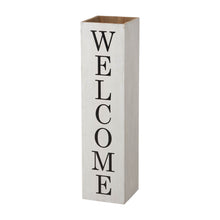 Load image into Gallery viewer, 30&quot;H Double Sided Washed White Wooden Box-shaped &quot;WELCOME, HOME&quot; Porch Sign
