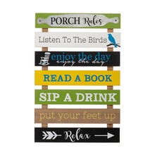 Load image into Gallery viewer, 36.25&quot;H Oversized Rustic Wooden Slats Porch Rules Sign Wall Sign
