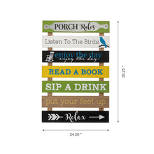 Load image into Gallery viewer, 36.25&quot;H Oversized Rustic Wooden Slats Porch Rules Sign Wall Sign
