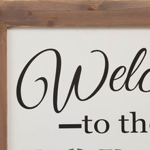 Load image into Gallery viewer, 29.75&quot;H &quot;Welcome to the Porch&quot; Wood Framed Easel Porch Sign with Flowers
