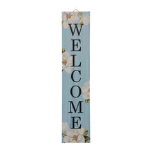 Load image into Gallery viewer, 42&quot;H Washed Blue Wooden &quot;WELCOME&quot; Porch Sign
