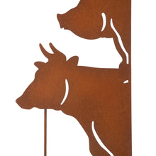 Load image into Gallery viewer, 51.25&quot;H Farmhouse Metal Rustic Animals Silhouette Yard Stake, Set of 3
