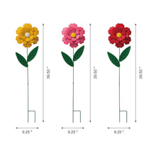 Load image into Gallery viewer, 39.5&quot;H Metal Dimensional Flower Yard Stakes / Wall Décor, Set of 3
