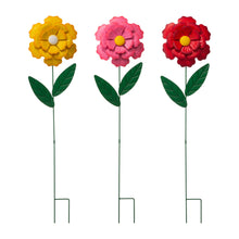 Load image into Gallery viewer, 39.5&quot;H Metal Dimensional Flower Yard Stakes / Wall Décor, Set of 3
