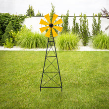 Load image into Gallery viewer, 44&quot;H Metal Yellow Wind Spinner Yard Stake
