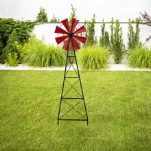 Load image into Gallery viewer, 44&quot;H Metal Red Wind Spinner Yard Stake
