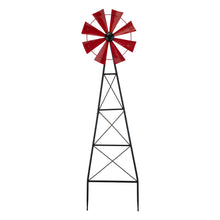 Load image into Gallery viewer, 44&quot;H Metal Red Wind Spinner Yard Stake
