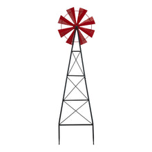 Load image into Gallery viewer, 44&quot;H Metal Red Wind Spinner Yard Stake
