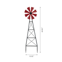 Load image into Gallery viewer, 44&quot;H Metal Red Wind Spinner Yard Stake
