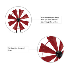 Load image into Gallery viewer, 44&quot;H Metal Red Wind Spinner Yard Stake
