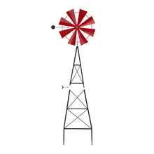 Load image into Gallery viewer, 44&quot;H Metal Red Wind Spinner Yard Stake
