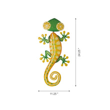 Load image into Gallery viewer, 24.25&quot;L Whimsical Metal Lemon Gecko Wall Decor
