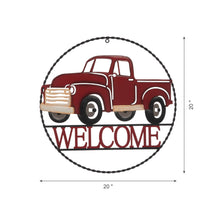 Load image into Gallery viewer, 20&quot;D Farmhouse Metal Truck &quot;WELCOME&quot; Sign Wall Decor
