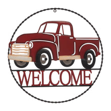 Load image into Gallery viewer, 20&quot;D Farmhouse Metal Truck &quot;WELCOME&quot; Sign Wall Decor
