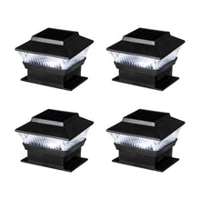 Load image into Gallery viewer, 5.75&quot;L 4 Pack Black Solar Powered LED Fence Post Cap Lights
