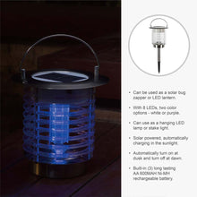 Load image into Gallery viewer, 17.5&quot;H Dual Mode Solar Powered LED Insect Catcher Light with Hanger and Stake
