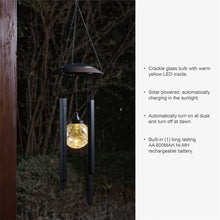 Load image into Gallery viewer, 32&quot;H Solar Powered LED Wind Chime Light
