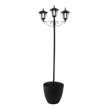 Load image into Gallery viewer, 74&quot;H 3-Head Solar Lamp Post Light with a Planter Pot
