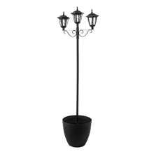 Load image into Gallery viewer, 74&quot;H 3-Head Solar Lamp Post Light with a Planter Pot
