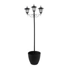 Load image into Gallery viewer, 74&quot;H 3-Head Solar Lamp Post Light with a Planter Pot
