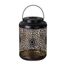 Load image into Gallery viewer, 8.75&quot;H Metal Cutout Solar Powered Outdoor Hanging Lantern
