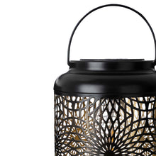 Load image into Gallery viewer, 8.75&quot;H Metal Cutout Solar Powered Outdoor Hanging Lantern
