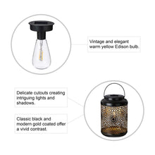 Load image into Gallery viewer, 8.75&quot;H Metal Cutout Solar Powered Outdoor Hanging Lantern
