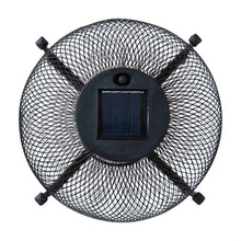 Load image into Gallery viewer, 11.5&quot;H Black Metal Mesh Solar Powered Outdoor Lantern with Stand
