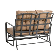 Load image into Gallery viewer, 45.25&quot;L Outdoor Patio Loveseat Glider Chair with Tan Cushions
