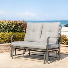 Load image into Gallery viewer, 45.25&quot;L Outdoor Patio Loveseat Glider Chair with Gray Cushions
