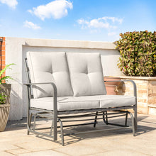 Load image into Gallery viewer, 45.25&quot;L Outdoor Patio Loveseat Glider Chair with Gray Cushions
