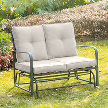 Load image into Gallery viewer, 45.25&quot;L Outdoor Patio Loveseat Glider Chair with Gray Cushions
