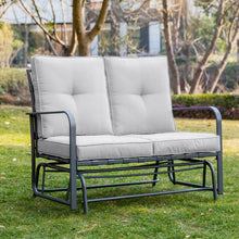 Load image into Gallery viewer, 45.25&quot;L Outdoor Patio Loveseat Glider Chair with Gray Cushions
