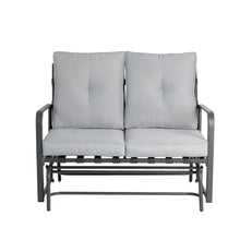 Load image into Gallery viewer, 45.25&quot;L Outdoor Patio Loveseat Glider Chair with Gray Cushions
