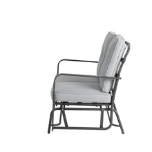 Load image into Gallery viewer, 45.25&quot;L Outdoor Patio Loveseat Glider Chair with Gray Cushions
