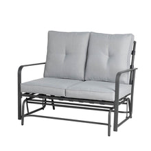 Load image into Gallery viewer, 45.25&quot;L Outdoor Patio Loveseat Glider Chair with Gray Cushions
