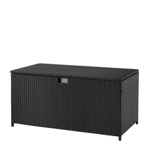 Load image into Gallery viewer, 52.75&quot;L Outdoor Patio Oversized All-Weather Handwoven Wicker Black Storage Box
