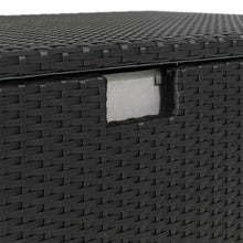 Load image into Gallery viewer, 52.75&quot;L Outdoor Patio Oversized All-Weather Handwoven Wicker Black Storage Box
