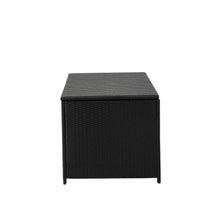 Load image into Gallery viewer, 52.75&quot;L Outdoor Patio Oversized All-Weather Handwoven Wicker Black Storage Box
