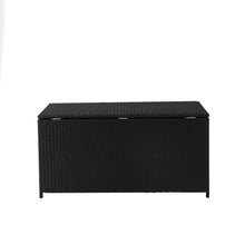 Load image into Gallery viewer, 52.75&quot;L Outdoor Patio Oversized All-Weather Handwoven Wicker Black Storage Box
