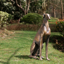 Load image into Gallery viewer, 30.25&quot;H MGO Sitting Greyhound Dog Statue
