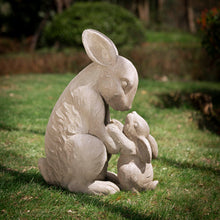 Load image into Gallery viewer, 19&quot;H MGO Sweet Mother and Baby Rabbits Statue
