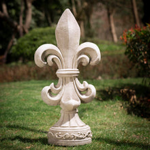 Load image into Gallery viewer, 27.25&quot;H MGO Standing Fleur De Lis Garden Statue
