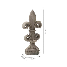 Load image into Gallery viewer, 27.25&quot;H MGO Standing Fleur De Lis Garden Statue
