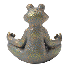 Load image into Gallery viewer, 14.25&quot;H Bronze MGO Yoga Frog Statue
