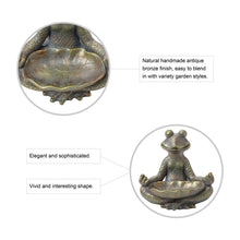 Load image into Gallery viewer, 14.25&quot;H Bronze MGO Yoga Frog Statue
