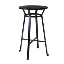 Load image into Gallery viewer, 41.25&quot;H Black Steel Pub Bar Table with Round Soild Elm Wood Top
